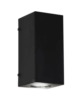 Aplique Led Doble Porta Ampolleta GU10 Exterior NegroIP541