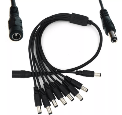 Conector Plug Jack 1 Hembra 8 Machos 12V 2.1mm