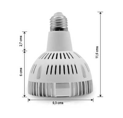 Ampolleta Par30 30W 3000K Luz Cálida E27 VPAR301230