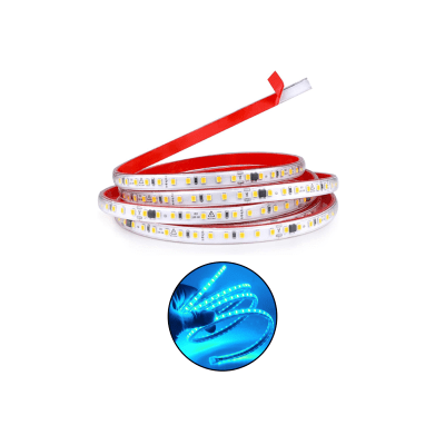 Cinta Led 220V New Gen Celeste corte 10cm c/adhesivo IP65 100mt (kn)