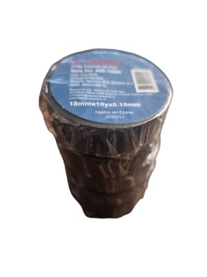 Pack: 5 Cinta Aislante Negra 18mmx10mts
