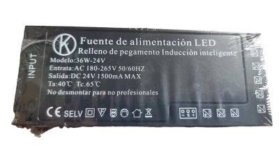Fuente de Poder 24V 1,5A 36W Mueble kn