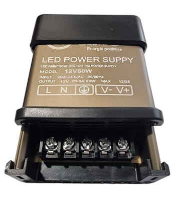 Fuente de Poder 12V 5A 60W IP44 lluvia