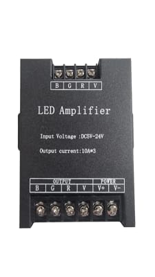 Amplificador RGB High Speed 12-24V 360 -720W 3CH cuerpo negro metal