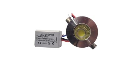 Foco Spot Mini 3W 6000K Luz Fría Plateado Embutido Redondo