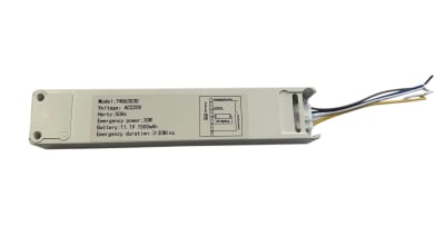 Kit de Emergencia Led 30W Max 90Min Carga 24hr 213x40x27mm (c/conector)
