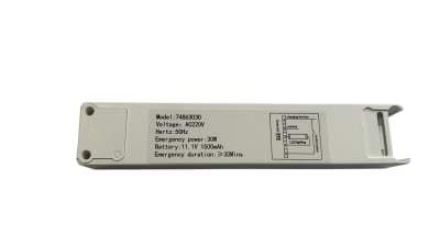 Kit de Emergencia Led 30W Max 90Min Carga 24hr 213x40x27mm (c/conector)