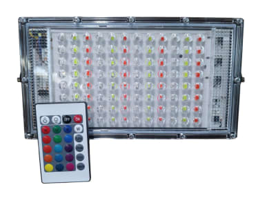 Proyector de Área 50W RGB Flat IP65 con Control Remoto