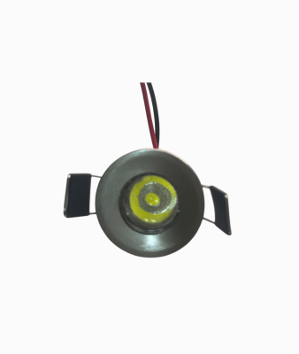 Foco Spot Mini 1W 6500K Luz Fría Plateado Embutido Redondo (vm)1