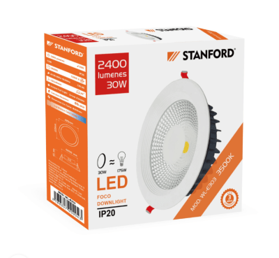 Foco DownLight 20W 3500K Luz Cálida Concéntrico (WL-E203)1