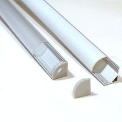 Perfil Aluminio Difusor 1002 3mt Esquinero Simple para Cinta Led