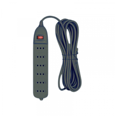 Alargador 5mt 6 enchufes Interruptor Protección Infantil SEC Negro (st)