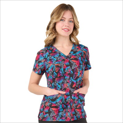 POLERA CLINICA MUJER ESTAMPADA ZAVATE 1054 BYWG