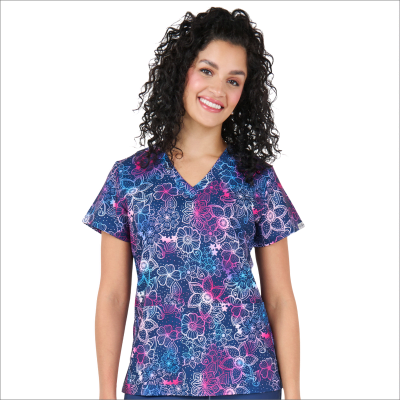 POLERA CLINICA MUJER ESTAMPADA ZAVATE 1054 FRBU