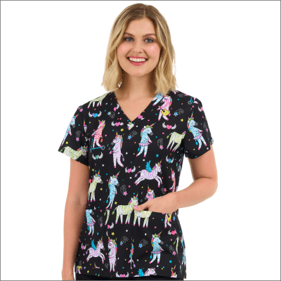 POLERA CLINICA MUJER ESTAMPADA ZAVATE 1054 ZBPR