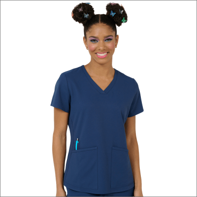 POLERA CLINICA MUJER STUDIO 1165 AZUL MARINO