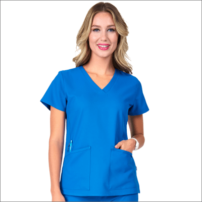 POLERA CLINICA MUJER STUDIO 1165 AZUL REY