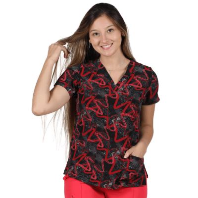 POLERA CLINICA MUJER ESTAMPADA MAEVN - 1767 AWV