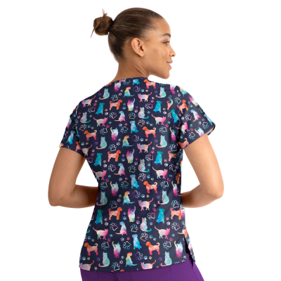 POLERA CLINICA MUJER ESTAMPADA MAEVN 1767 FOCO