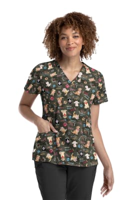 POLERA CLINICA MUJER ESTAMPADA MAEVN 1797 PTPL