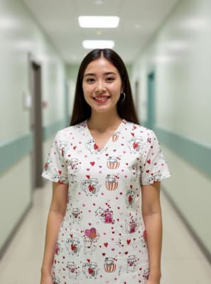 POLERA CLINICA MUJER ESTAMPADA GREEN TOWN 500V 1874WH