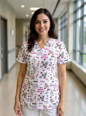 POLERA CLINICA MUJER ESTAMPADA GREEN TOWN 503V 1961WH