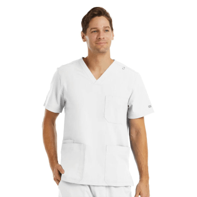 POLERA CLINICA HOMBRE MOMENTUM 5802 BLANCA