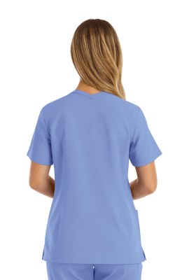 POLERA CLINICA MUJER MOMENTUM 5001 CELESTE