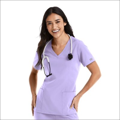 POLERA CLINICA MUJER MOMENTUM 5001 LILA