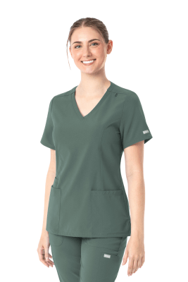 POLERA CLINICA MUJER MOMENTUM 5001 VERDE MUSGO
