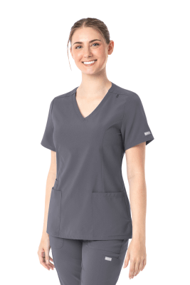 POLERA CLINICA MUJER MOMENTUM 5001 GRIS OSCURO