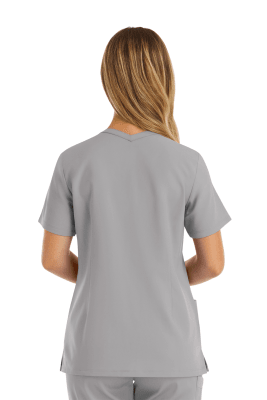 POLERA CLINICA MUJER MOMENTUM 5001 GRIS CLARO