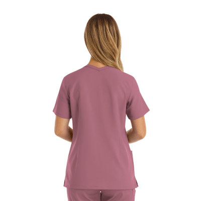 POLERA CLINICA MUJER MOMENTUM 5001 ROSA OSCURO