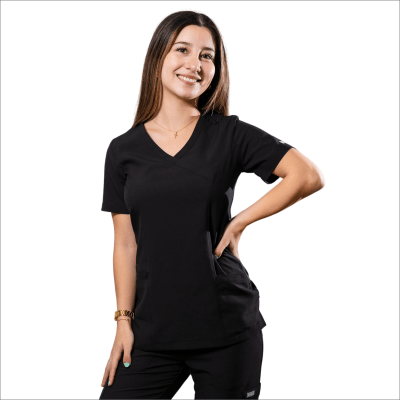 POLERA CLINICA MUJER MOMENTUM 5002 NEGRA