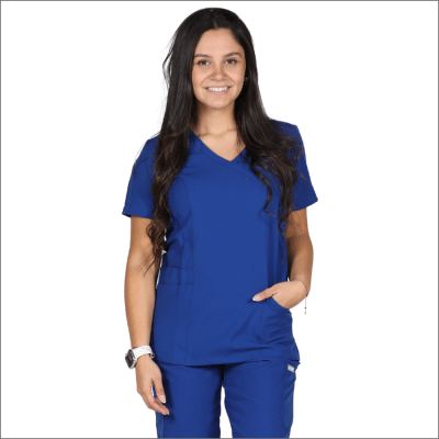 POLERA CLINICA MUJER MOMENTUM 5002 AZUL GALACTICO