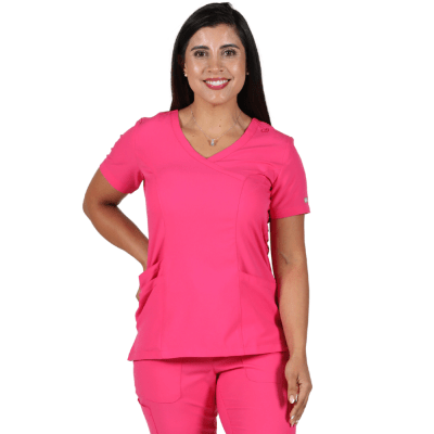 POLERA CLINICA MUJER MOMENTUM 5002 ROSADA
