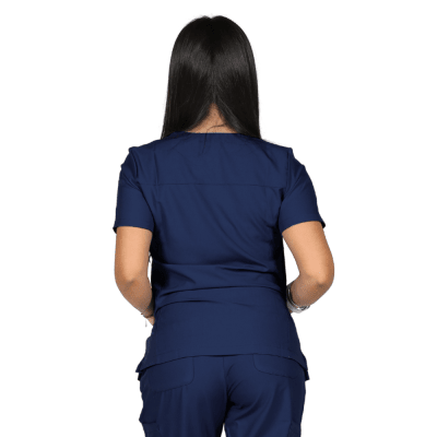 POLERA CLINICA MUJER MOMENTUM 5002 AZUL MARINO