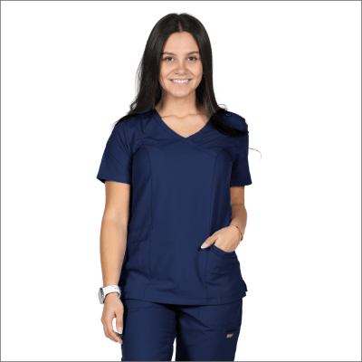 POLERA CLINICA MUJER MOMENTUM 5002 AZUL MARINO