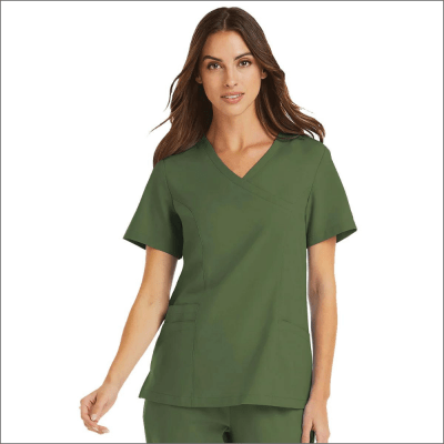 POLERA CLINICA MUJER MOMENTUM 5002 VERDE OLIVO