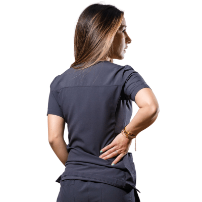 POLERA CLINICA MUJER MOMENTUM 5002 GRIS OSCURO