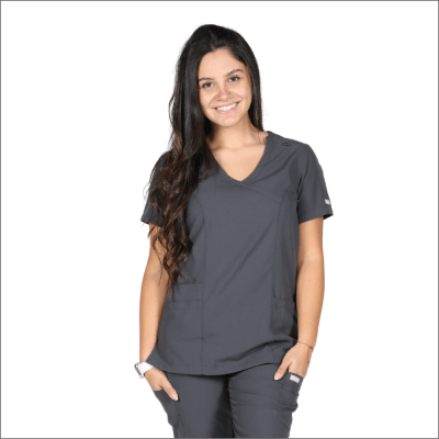 POLERA CLINICA MUJER MOMENTUM 5002 GRIS OSCURO