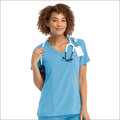 POLERA CLINICA MUJER MOMENTUM 5002 TURQUESA