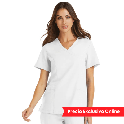 POLERA CLINICA MUJER MOMENTUM 5002 BLANCA