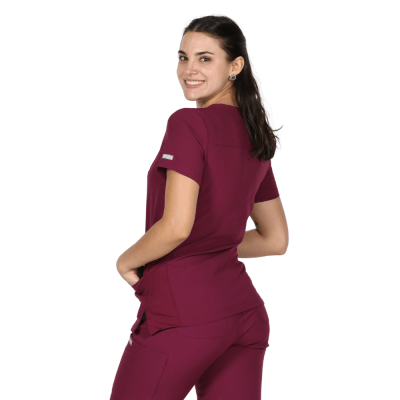POLERA CLINICA MUJER MOMENTUM 5002 BURDEO