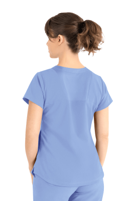 POLERA CLINICA MUJER MOMENTUM 5005 CELESTE