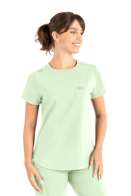 POLERA CLINICA MUJER MOMENTUM 5005 VERDE PASTEL