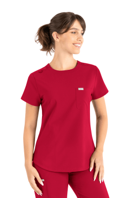 POLERA CLINICA MUJER MOMENTUM 5005 ROJO
