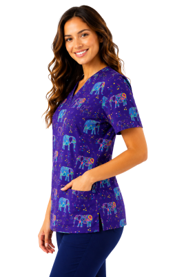 POLERA CLINICA MUJER ESTAMPADA GREEN TOWN 500V 1360PL