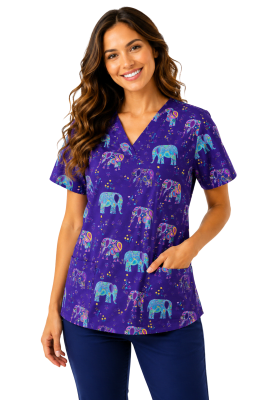 POLERA CLINICA MUJER ESTAMPADA GREEN TOWN 500V 1360PL