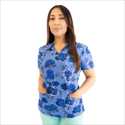 POLERA CLINICA MUJER ESTAMPADA GREEN TOWN 500V 1573BL
